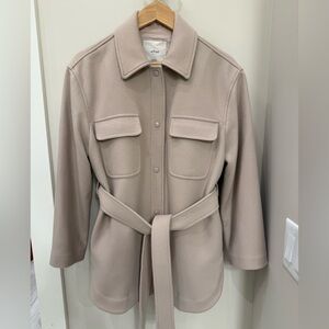 Aritzia Wilfred Women's Beige Belted Jacket